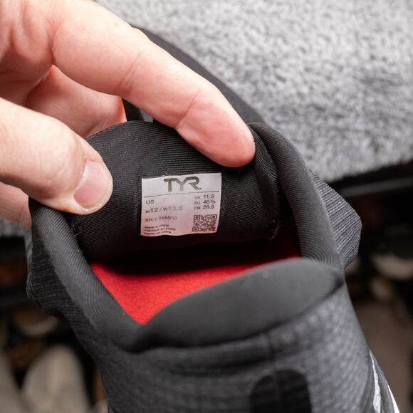 TYR Men's SR-1 Tempo Runner Size 12 Black/White - Picture 6 of 8